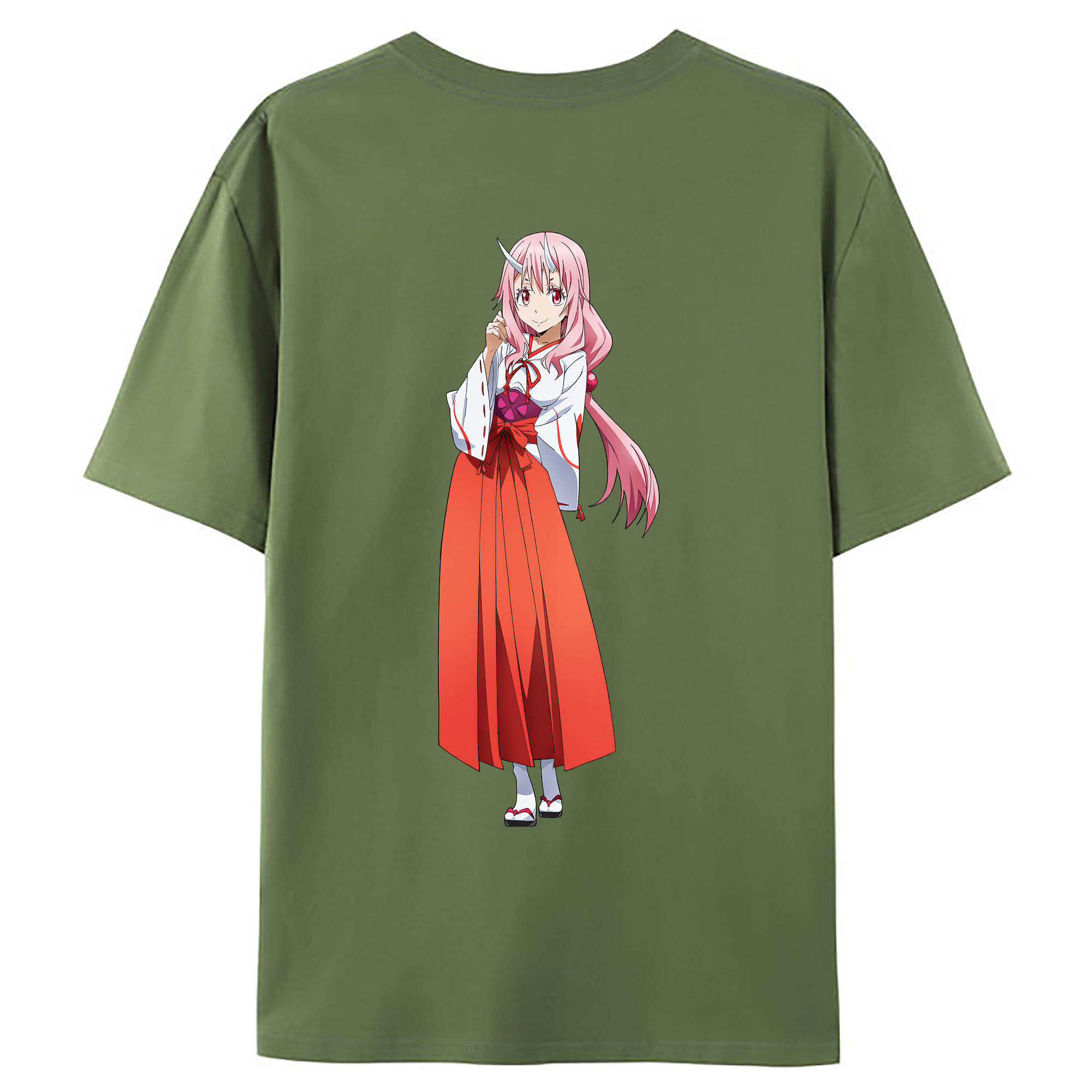 （画像用） 転スラ Regarding Reincarnated to Slime 綿100％ メンズ半袖Tシャツ（バックプリント） 通気性